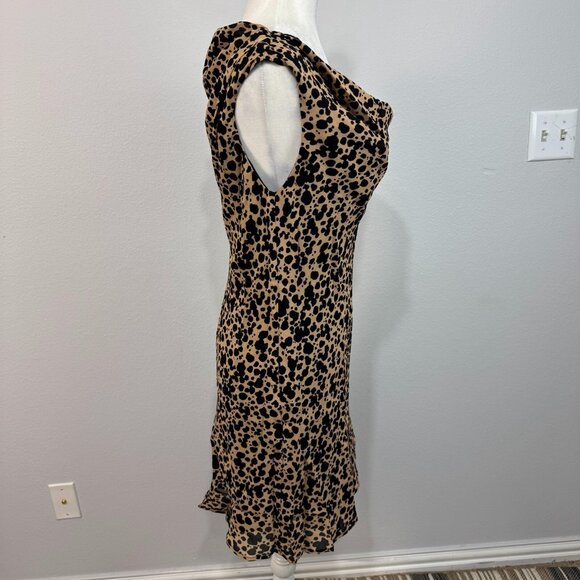 Reformation Kristine Women's Asymmetrical Neckline Leopard Print Mini Dress 10 - Picture 4 of 12